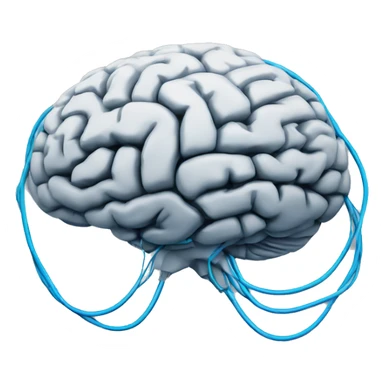 Brain with ethernet cables coming out of it sticker