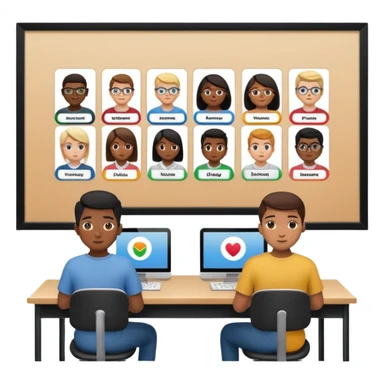 Birdseye view of large study space with students working separately add students wearing Vision Pros sticker