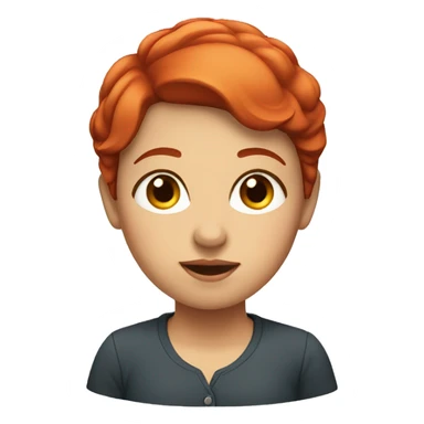 thick female with short red hair sticker