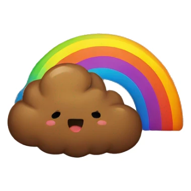Poop farting out a rainbow  sticker