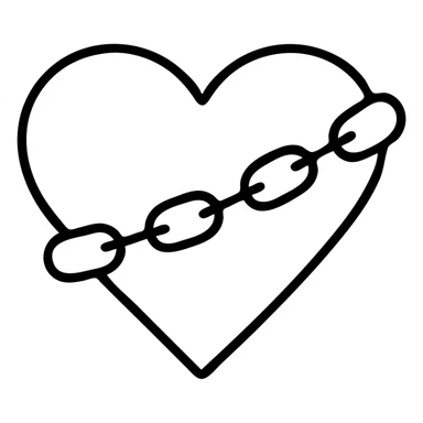 A heart with a chain wrapped around it or attached to it sticker