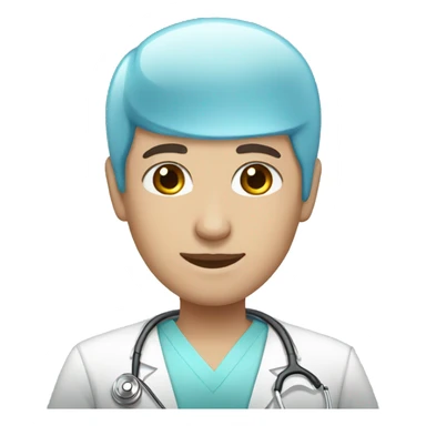 Bald blue eyed doctor male sticker