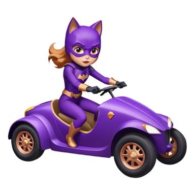 Hot full size real-appearance racing action Darkness BatGirl’s midnight-purple tights sixty’s tv show 1992 stealth retro cat burglar sporty petite off-road pursuit mobile cruiser car rose gold accents (reclined and relaxed seating position and attitude) sticker