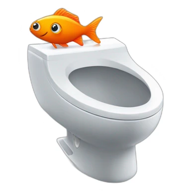 Poisson rouge dans des toilettes sticker