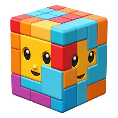 Pixeled style 3d sticker