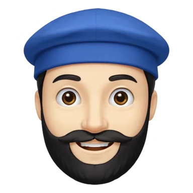 mago merlin con barba negra y gorra azul sticker