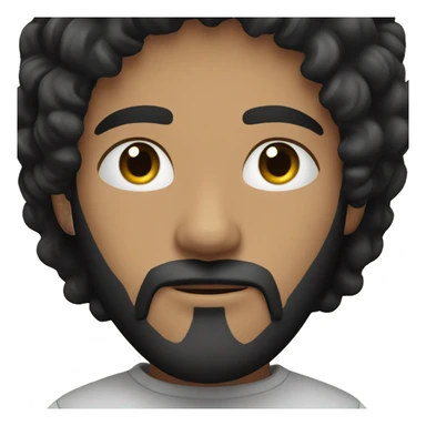 Caucasian boy with black hair and black beard and black eyes in SF sticker