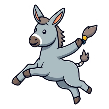donkey flying in the air sticker