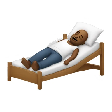 lazy man laying in bed sticker
