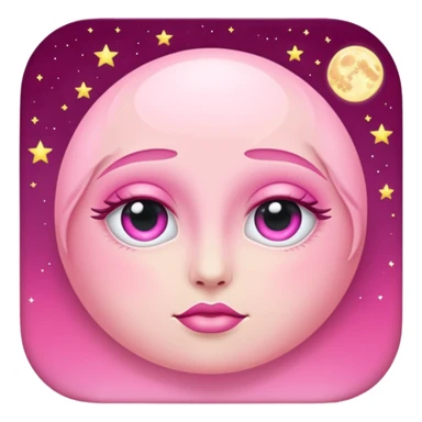 pink side eye moon sticker