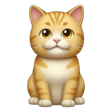 A fat cat with wavy blonde hair sticker