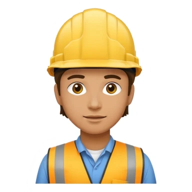 worker in a yellow helmet sticker