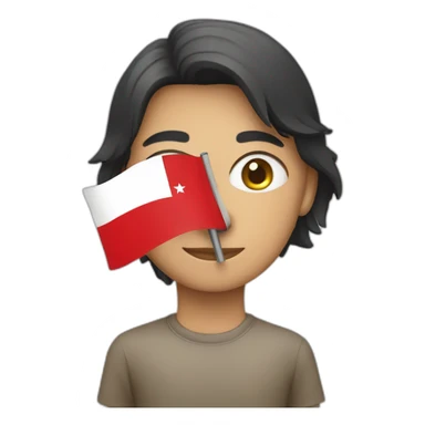 Flag of Indonesia with a person sticker