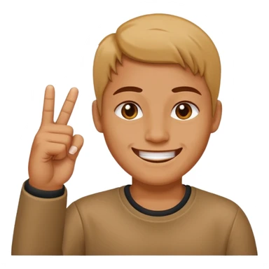 smiling meanwhile using the middle finger sticker