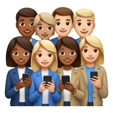 A LOT OF PEOPLE WITH PHONES sticker