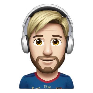 lionel messi wearing headphone sticker