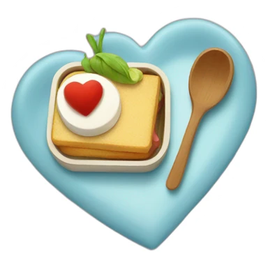 a heart lunch by another heart sticker