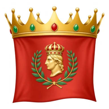 peux tu me générer le drapeau de l'empire romain en mode emoji drapeau basique avec une couronne de l'aurier et marquer SPQR au milieux sticker