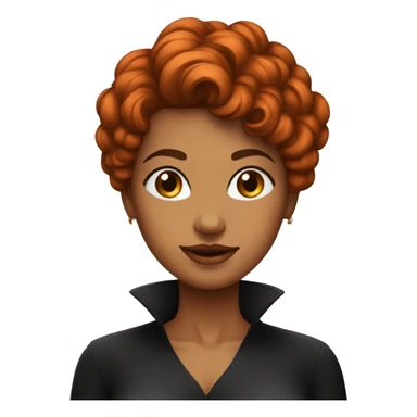 Mulher cabelo curto ruiva com blusa preta sticker