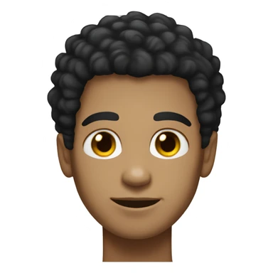 light tan skin, black afro hair, brown eyes, male sticker