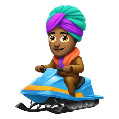 Indian on Snowmobile with turban  sticker