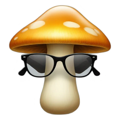 mushroom with glasses black sticker