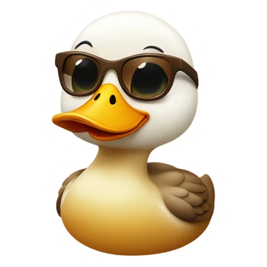Cute gramour lady duck in brown sunglasses  sticker