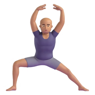 man doing warrior pose yoga with arms stretched out, legs in lunge position sticker