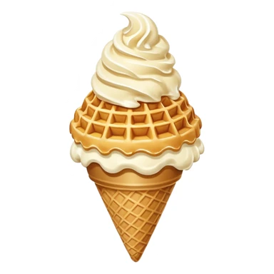 Milk ice cream looks like a cloud with waffle cone sticker