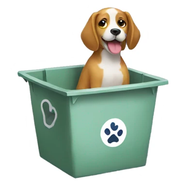 Dog in a bin sticker