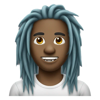 a shark with african dreadlocks sticker