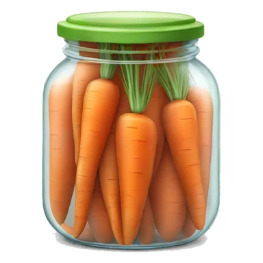 Realistic glass jar of carrots isolated. sticker