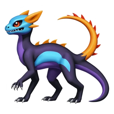 Shiny Duskull-Salandit-Umbreon-Charmeleon-Fakémon-hybrid-creature (full body)  sticker