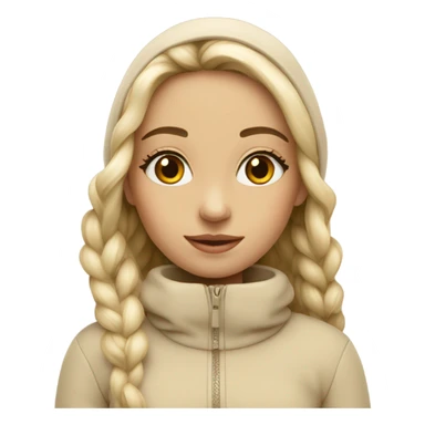 Girl ski beige sticker