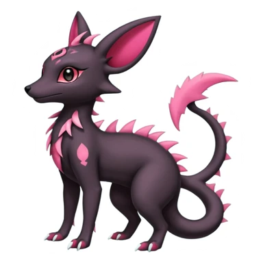 Shiny Dark Edgy Gothic Gloomy Futuristic Salandit-Umbreon-Shaymin-Delcatty-Hybrid (Full body) sticker