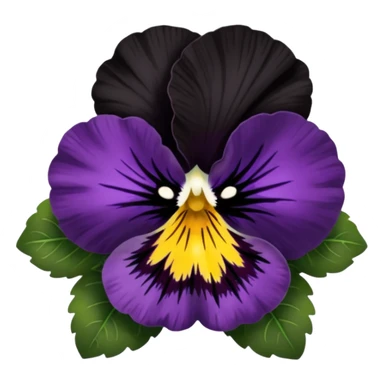 Black color, black delight pansy sticker