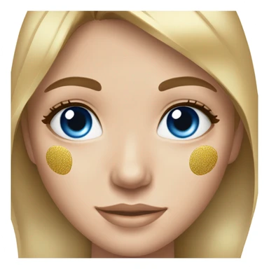 Gold eye patches Skin care on white freackles skin of a brunett blue eyes girl  sticker