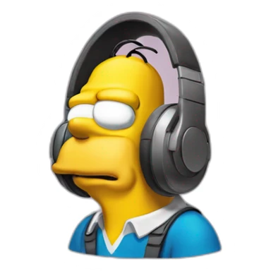 homer simpson headphones sticker