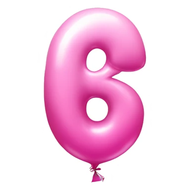 Pink balloon with number 6 sticker