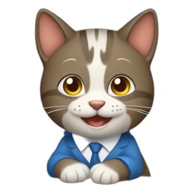 gato trabajando feliz sticker