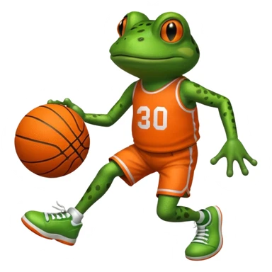 A frog playing basketball sticker