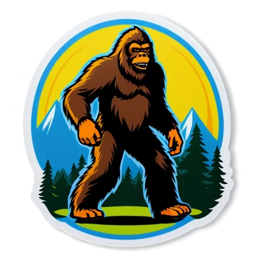 Sasquatch playing disc golf sticker