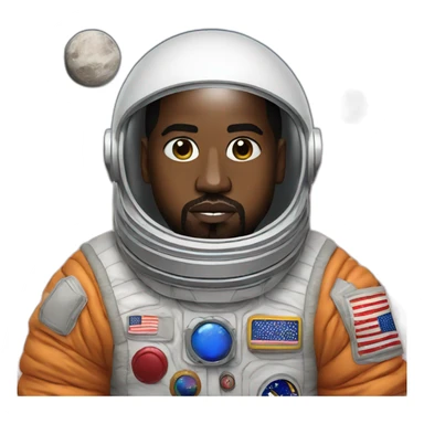 realistic kanye west in space suite sticker