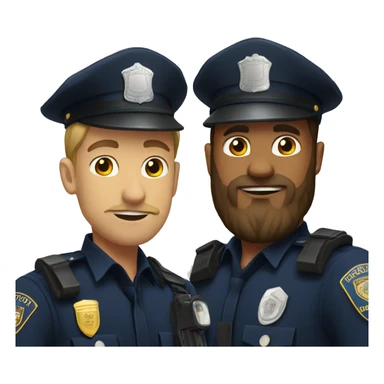 Police and beard guy sticker