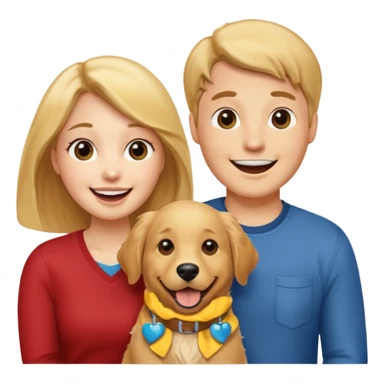 couple and their pet dog sticker