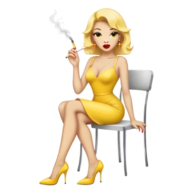 Poop yellow chick heels cigarette lipstick sticker