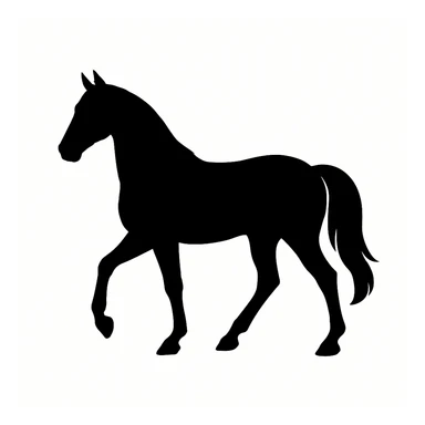 Horse black silhouette white background sticker