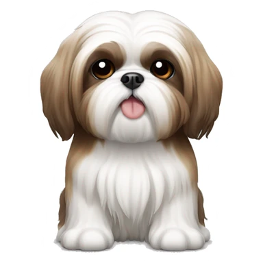 White and brown shih tzu sticker