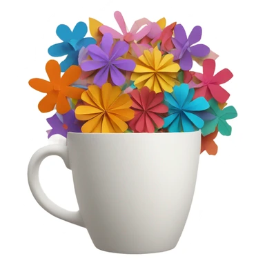 Cup paper flower sticker