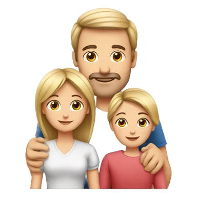 European Family with mum and dad and daughter sticker